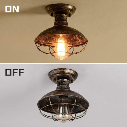 Vintage Industrial Semi-Flush Ceiling Light