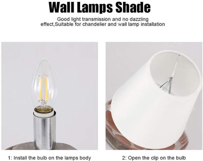 Set of 6 Clip-On Fabric Lampshades – Small E14 Light Shades