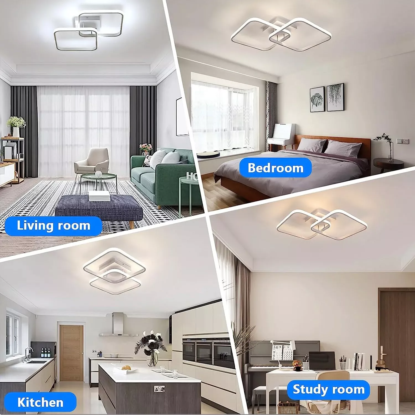 50W Dimmable LED Ceiling Light with Remote Control – Modern Pendant Lamp for Living Room – 60cm. Adjustable Brightness & Color Temperature