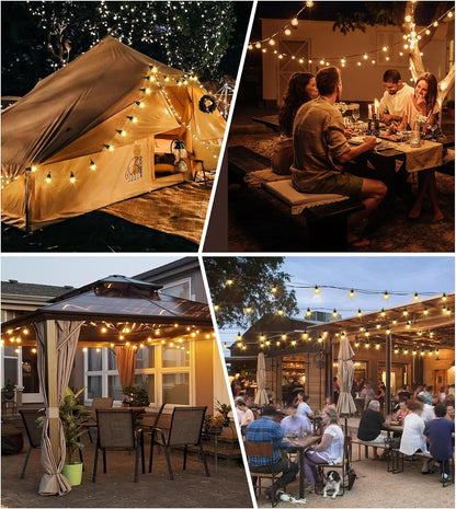 30M/100FT Outdoor Festoon Lights with Timer & Shatterproof G40 Bulbs