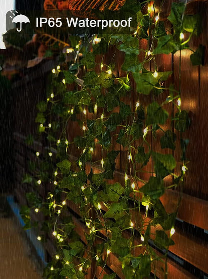 Solar String Lights 10M 100 LED Ivy Garland – Solar Powered. 8 Modes. Waterproof