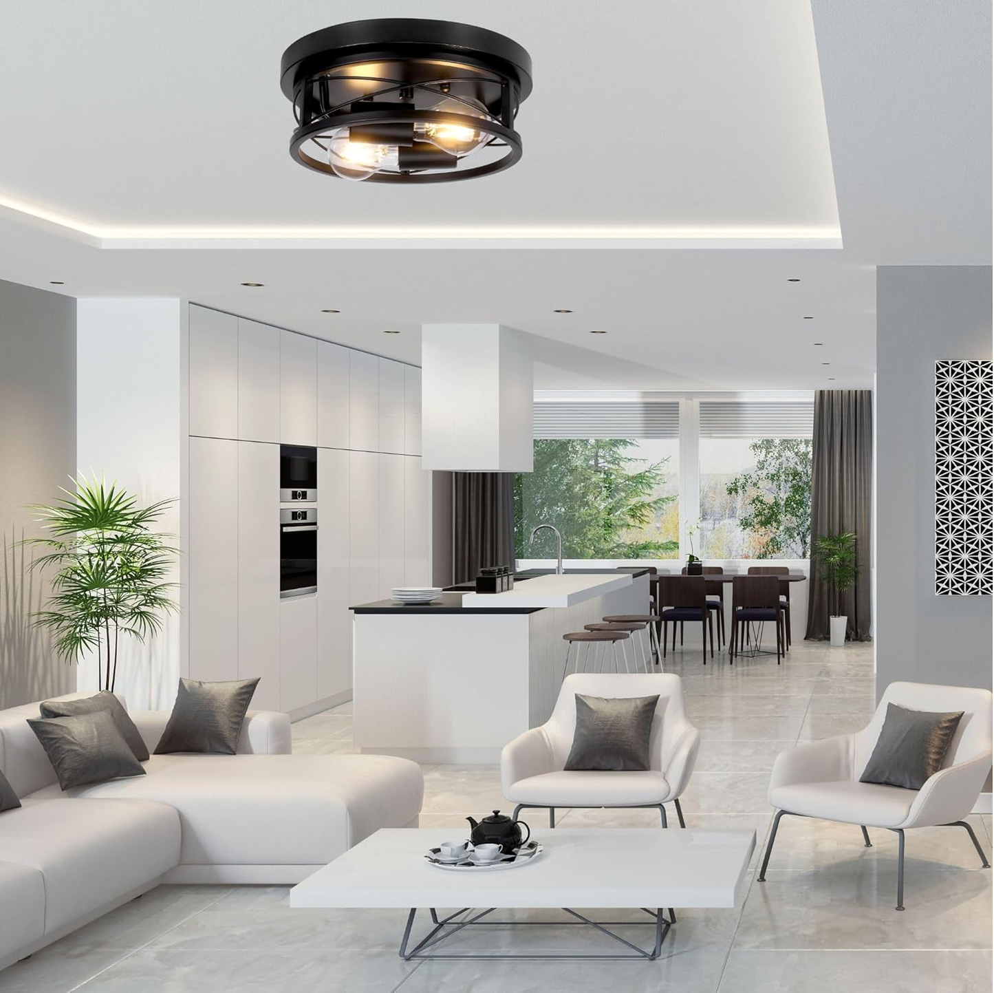 Round Black Ceiling Light. 2-Way Ceiling Lights with E27 Flush Light Fittings Ceilings. Ceiling Lighting for Chandeliers Ceiling Light. Ceiling Lights Living Room