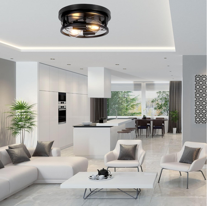 Round Black Ceiling Light. 2-Way Ceiling Lights with E27 Flush Light Fittings Ceilings. Ceiling Lighting for Chandeliers Ceiling Light. Ceiling Lights Living Room