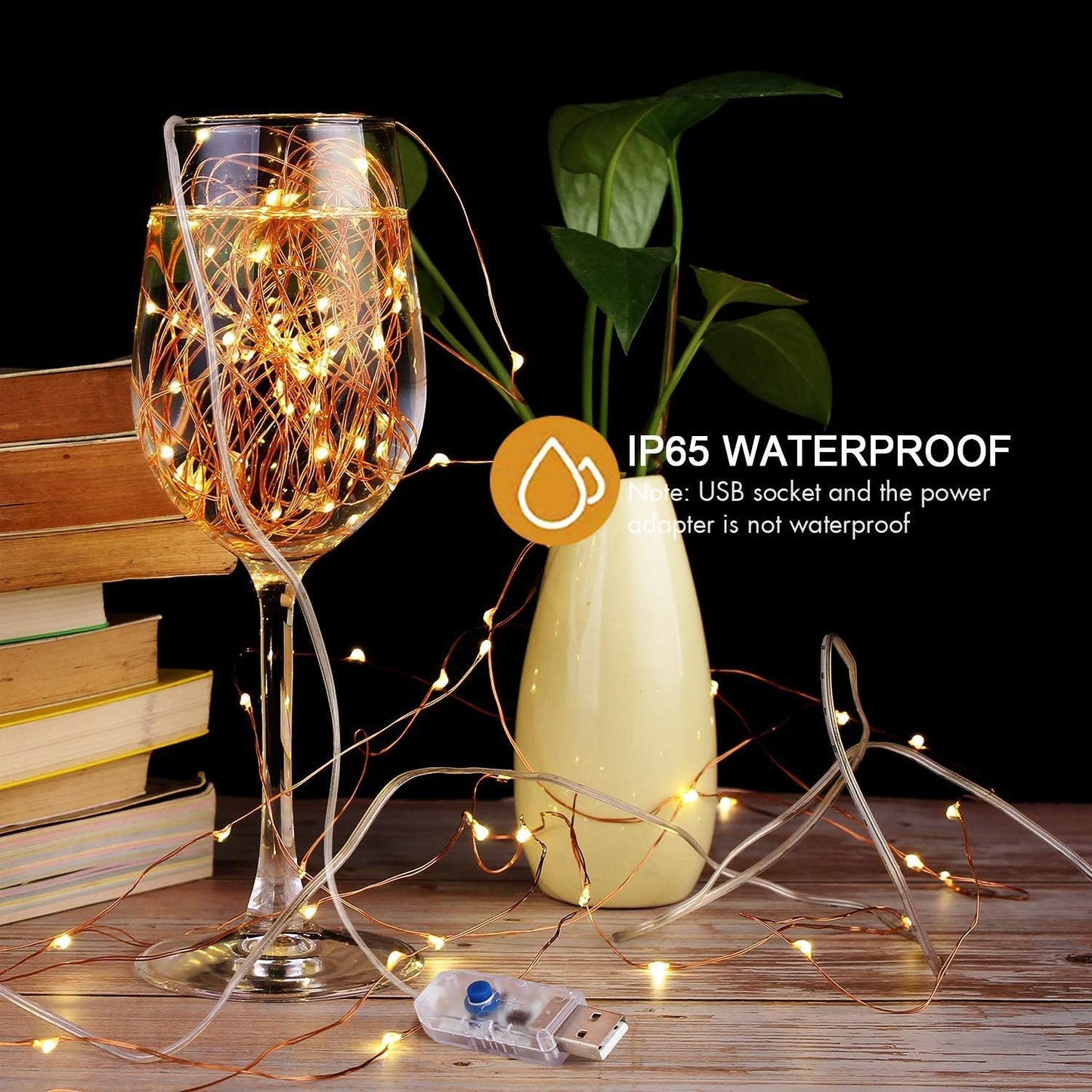 [2 Pack] 120 LED USB String Lights – 40ft. 8 Modes. Waterproof. Remote Controlled