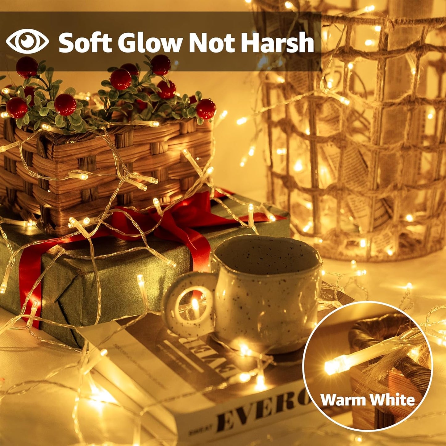 Battery Fairy Lights – 10m. 100 LEDs. 8 Modes. Timer. Waterproof Warm White