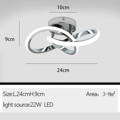 Modern 22W Silver LED Ceiling Light. Cold White