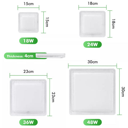 LED Round & Square Ceiling Light – 12W-48W. IP44