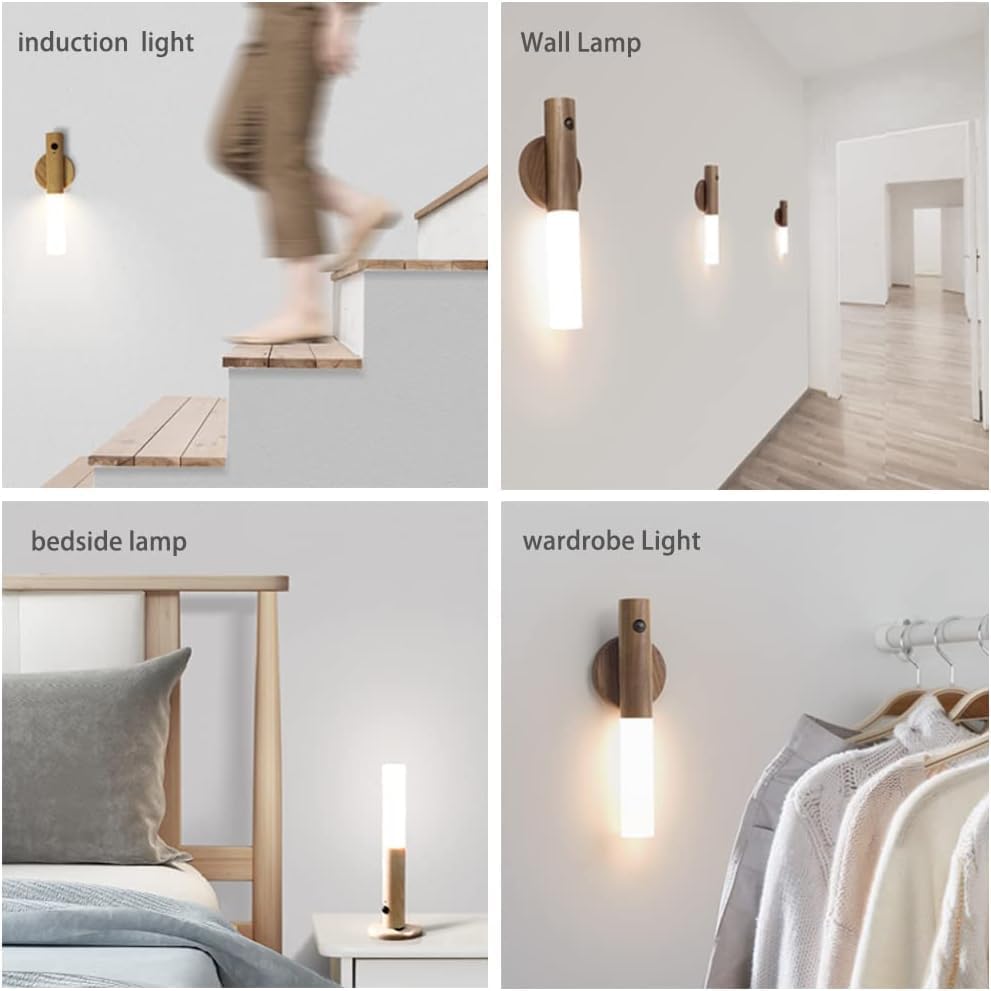 Rechargeable Motion Sensor Night Light with Magnetic Base. 2 Pack