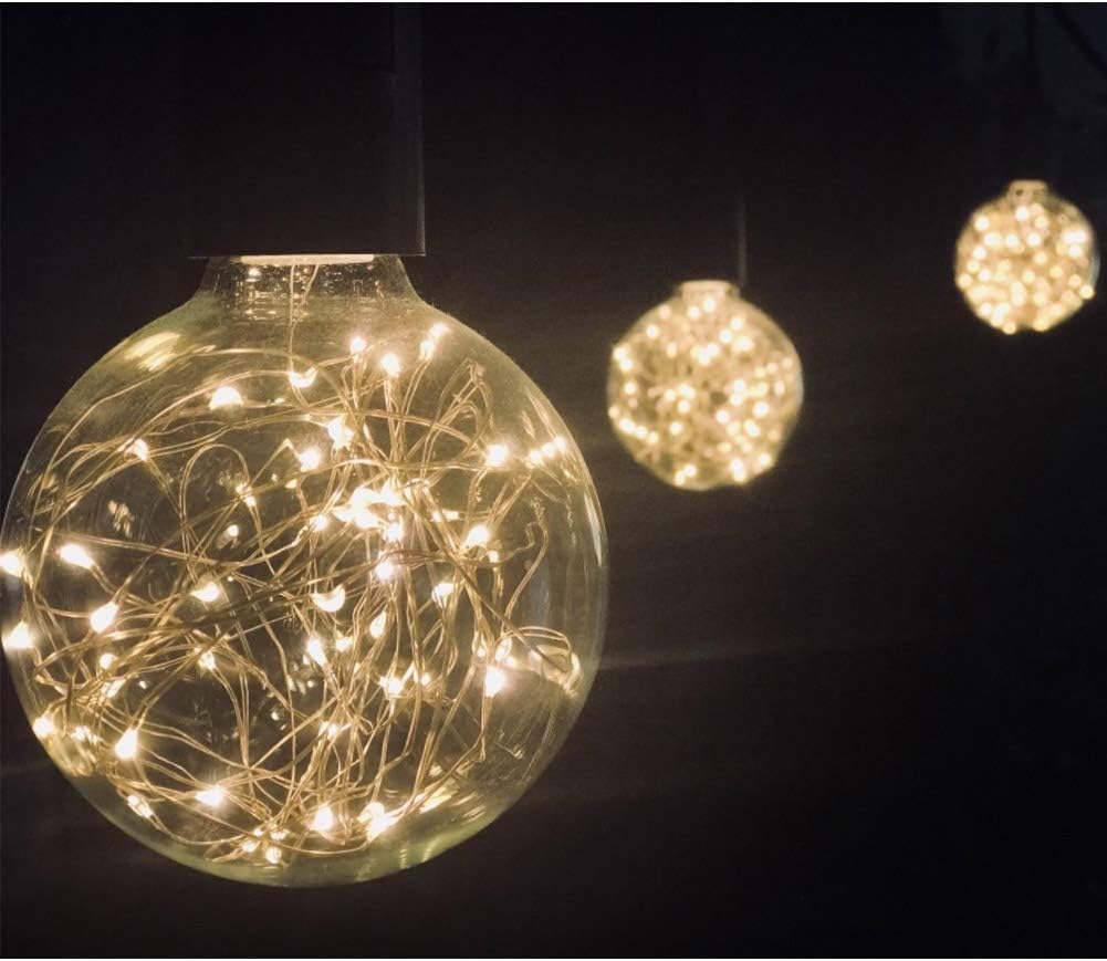 G95 LED Globe Fairy Light Bulb. E27 Edison Decorative Bulb [2 Pack]