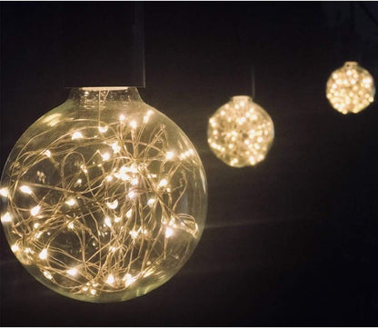 G95 LED Globe Fairy Light Bulb. E27 Edison Decorative Bulb [2 Pack]