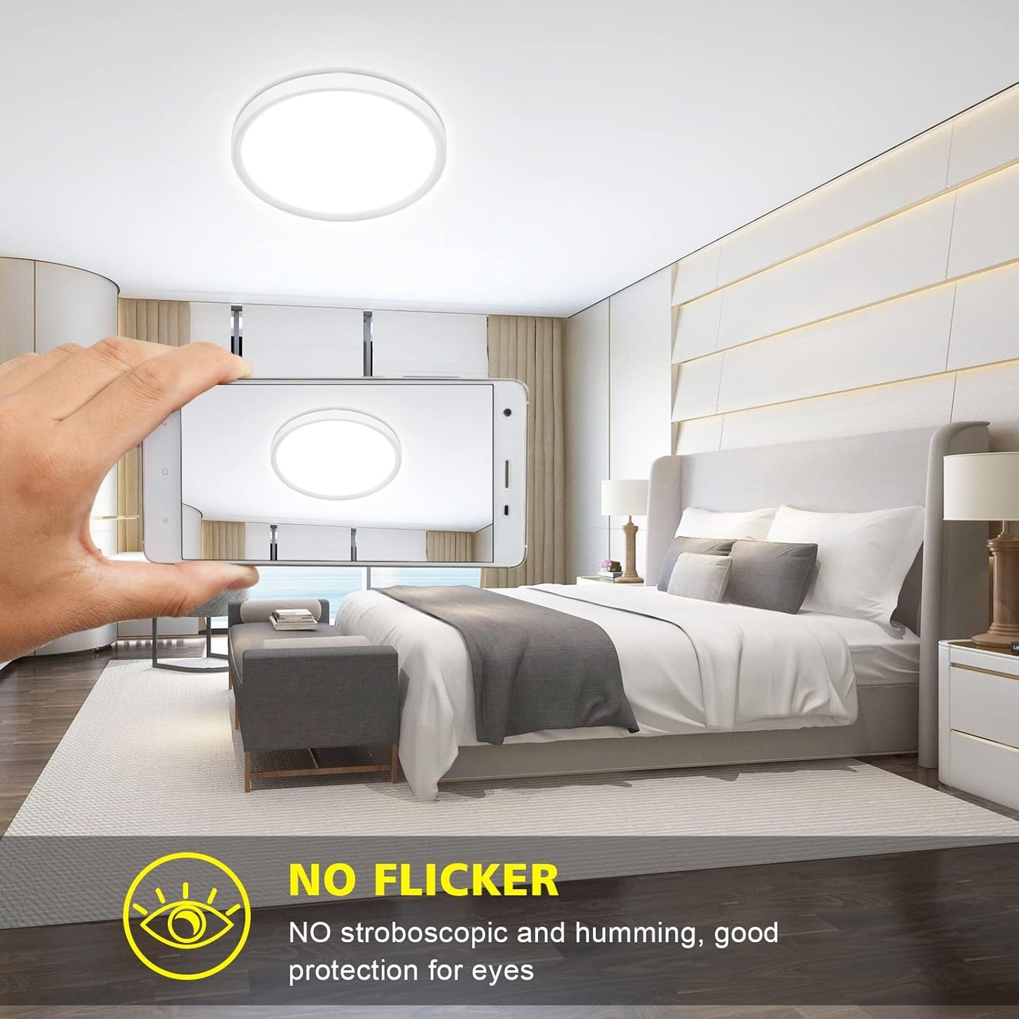 24W LED Ceiling Light. 5000K Daylight. IP44. 2200LM Ø28.5cm Flush Mount