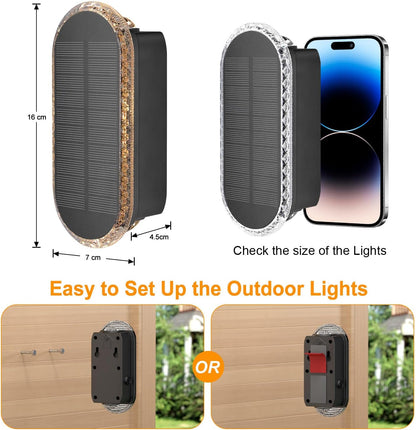 6 Pack Solar Fence Lights Outdoor – Up & Down Wall Lamps