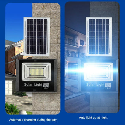 Solar LED Flood Light 100W Spotlight IP65 Waterproof with Remote Control & Adjustable for Outdoor