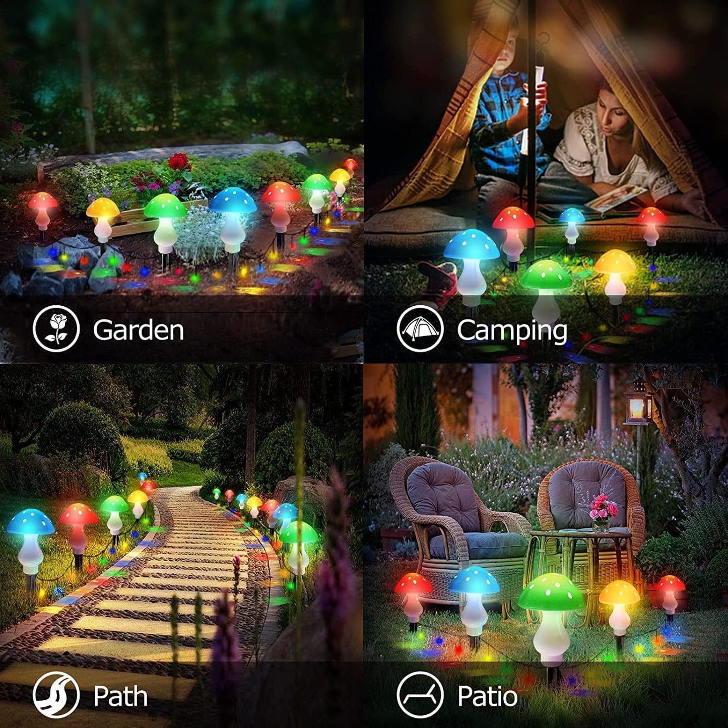 Solar Mushroom Fairy Lights