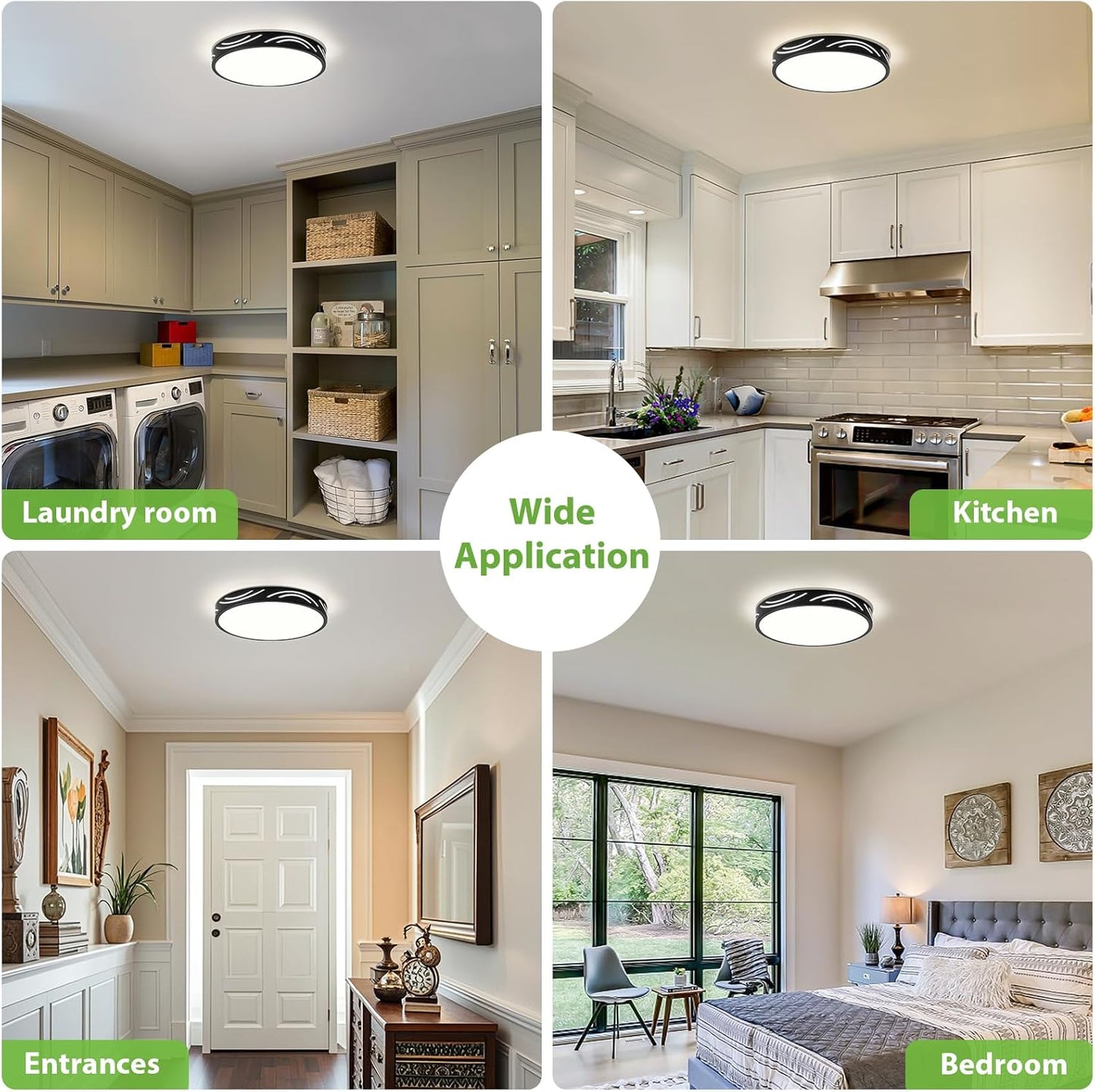 Dimmable LED Ceiling Light Flush Mount. 5CCT Round Fixture