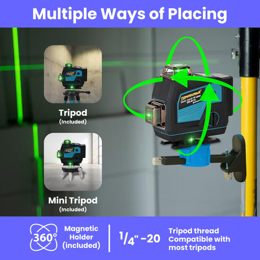 Laser Level - 16 Lines. 4x360° 4D Green Cross. Self-Levelling - SPZ-8116-16