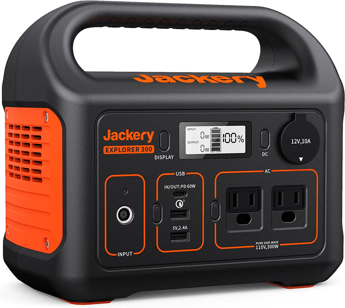 Jackery Portable Power Station Explorer 300 - 293Wh Backup Lithium Battery. 110V/300W Pure Sine Wave AC Outlet. Solar Generator (Solar Panel Not Included) for Outdoors Camping Travel Hunting Blackout | Best Solar