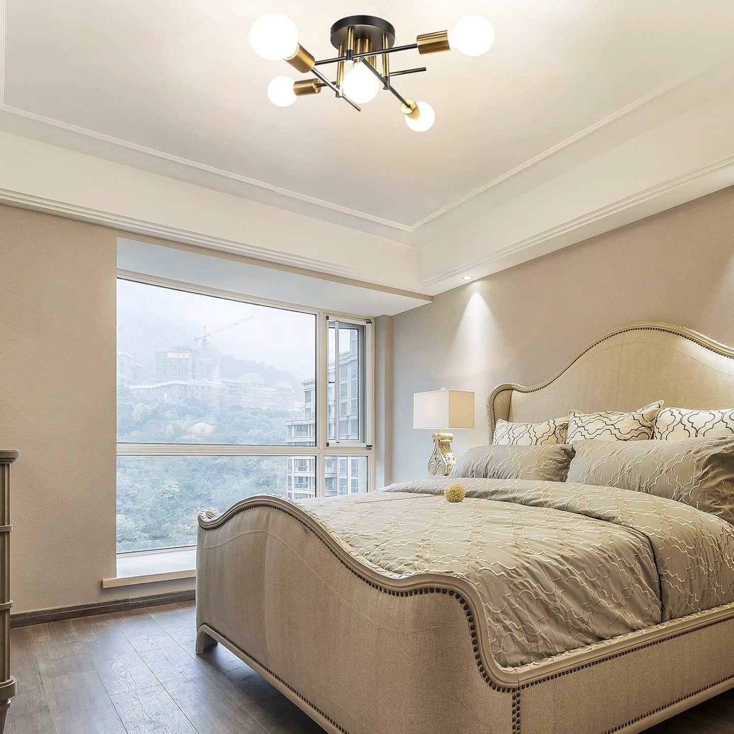 5-Light Industrial Vintage Chandelier – Modern Ceiling Fixture for Bedrooms. Kitchens. Dining Rooms. Lofts. and Offices