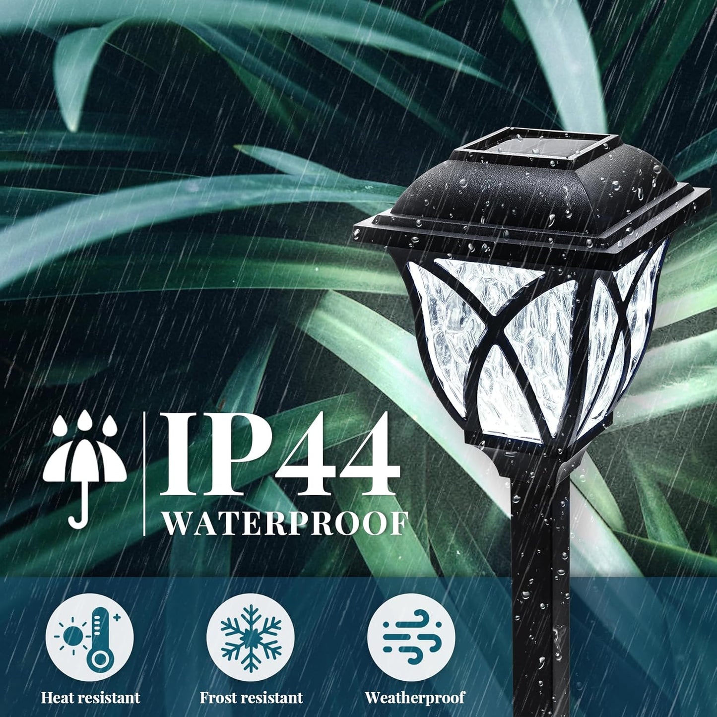 Solar Lights Outdoor Garden. 6 Pack LED Garden Solar Lights Waterproof. Solar Powered Pathway Lighting for Yard. Patio. Landscape. Walkway. Path (Cold White. Energy Class A)