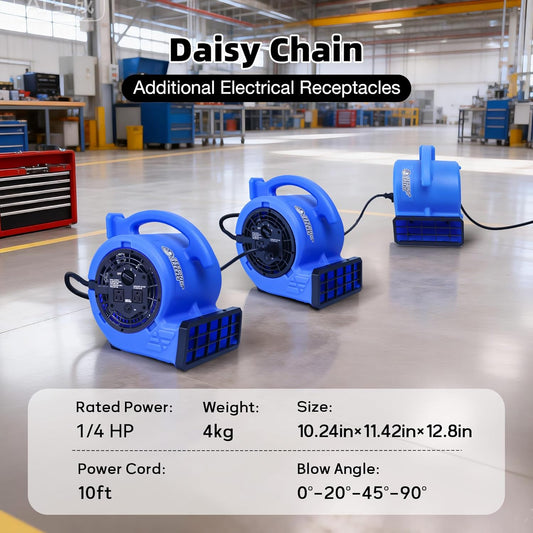 Stackable Industrial Floor Blower with Adjustable Angles