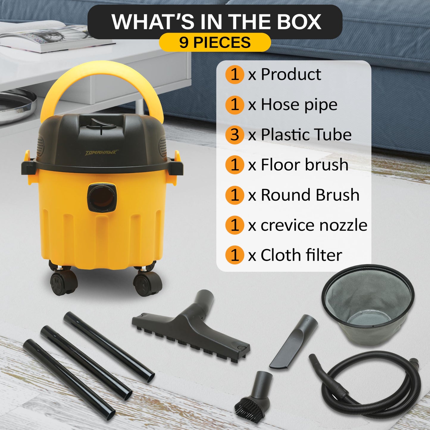 1200W 10L Wet & Dry Vacuum Cleaner T4446