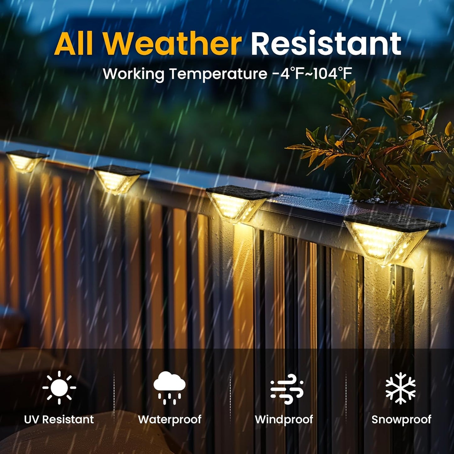 Solar Fence Lights – Outdoor Waterproof LED Wall & Step Lights for Garden. Patio. Yard. or Stairs (Warm White & Cool White Options) 10 packs