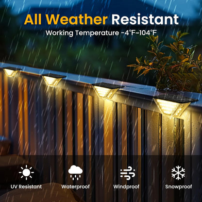 Solar Fence Lights – Outdoor Waterproof LED Wall & Step Lights for Garden. Patio. Yard. or Stairs (Warm White & Cool White Options) 10 packs