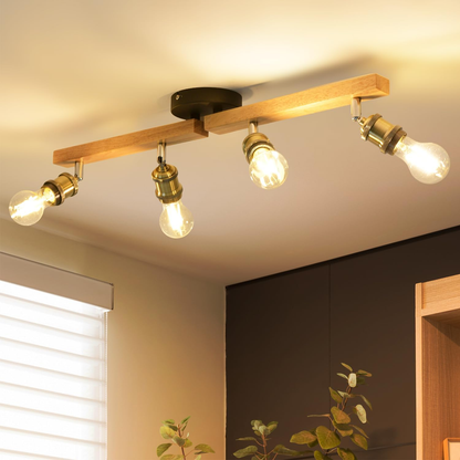 Adjustable 4 Way Ceiling Lights Fitting for Kitchen. Bedroom. and Lounge. E27 Base. Retro Style Ceiling Light Fixture