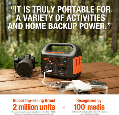 Jackery Portable Power Station Explorer 300 - 293Wh Backup Lithium Battery. 110V/300W Pure Sine Wave AC Outlet. Solar Generator (Solar Panel Not Included) for Outdoors Camping Travel Hunting Blackout | Best Solar