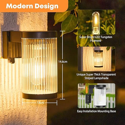 Solar Fence Lights 2-Pack
