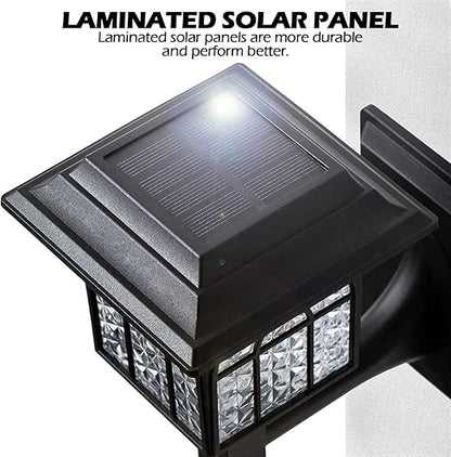 Solar Fence Lights. Outdoor LED Solar-Powered Wall Lights. Waterproof Garden Lights for Patio & Yard. Warm White (4 Pack)