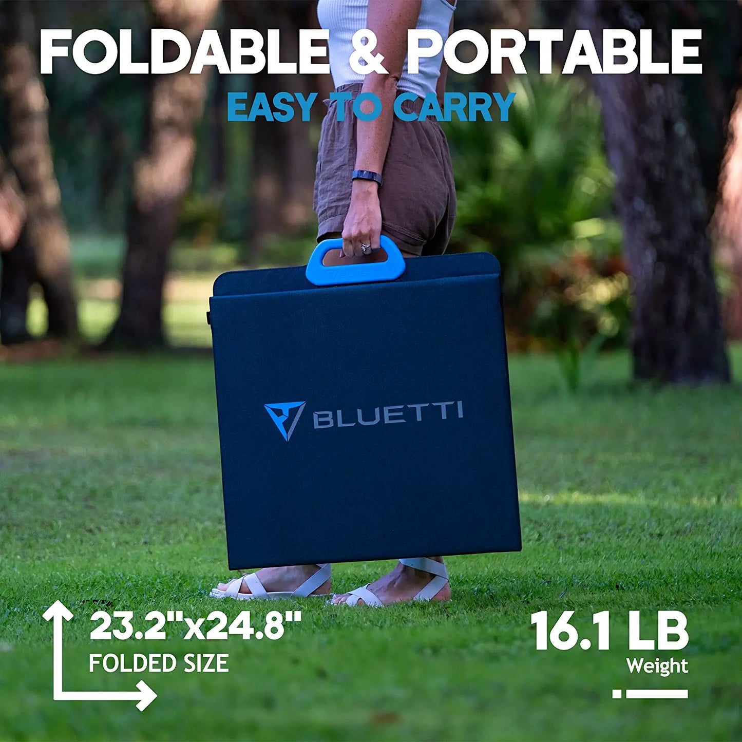 BLUETTI PV200 200W Solar Panel - for AC200P/EB70/EB55/EB3A Portable Power Stations with Adjustable Kickstand. Foldable Solar Power Backup. Off-Grid Supplies for Outdoor Camping. Emergency. Power Outage | Best Solar