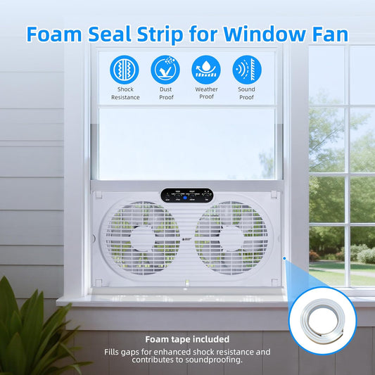 Adjustable Air Circulating Digital Window Fans with Remote Control