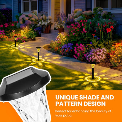 Solar Lights Outdoor Garden – 10 Pack Solar Powered Pathway Lights. Warm White Landscape Lighting for Patio. Lawn. Yard. Walkway & Driveway