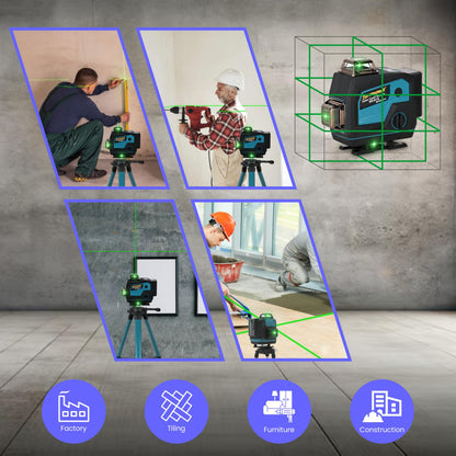 Laser Level - 16 Lines. 4x360° 4D Green Cross. Self-Levelling - SPZ-8116-16