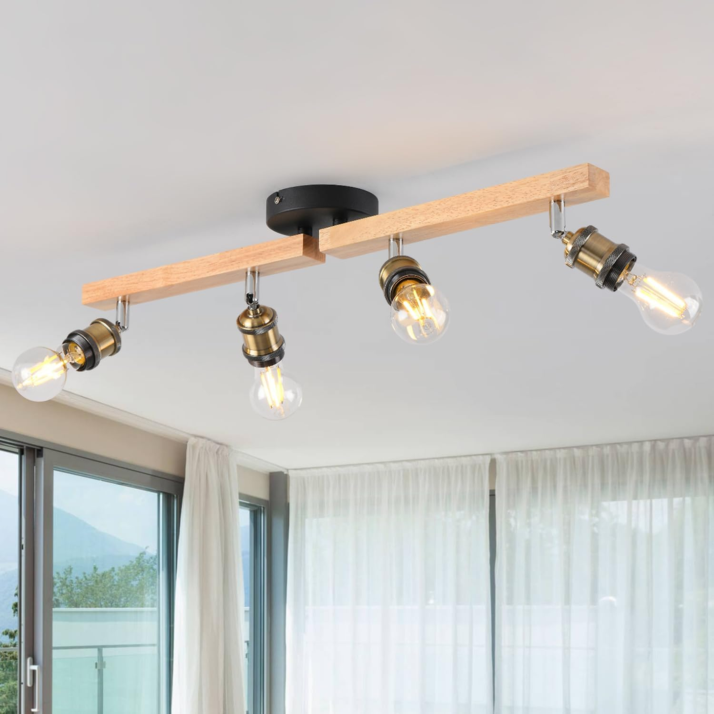 Adjustable 4 Way Ceiling Lights Fitting for Kitchen. Bedroom. and Lounge. E27 Base. Retro Style Ceiling Light Fixture