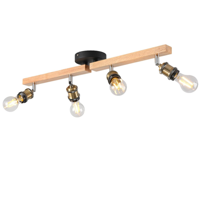 Adjustable 4 Way Ceiling Lights Fitting for Kitchen. Bedroom. and Lounge. E27 Base. Retro Style Ceiling Light Fixture