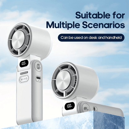 Foldable Rechargeable Cooling Fan – Turbo Handheld Fan with Adjustable Speed