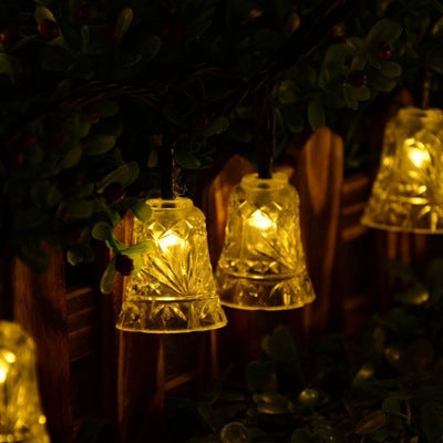 Guirlande Solaire 20 Cloche de Noel Blanche