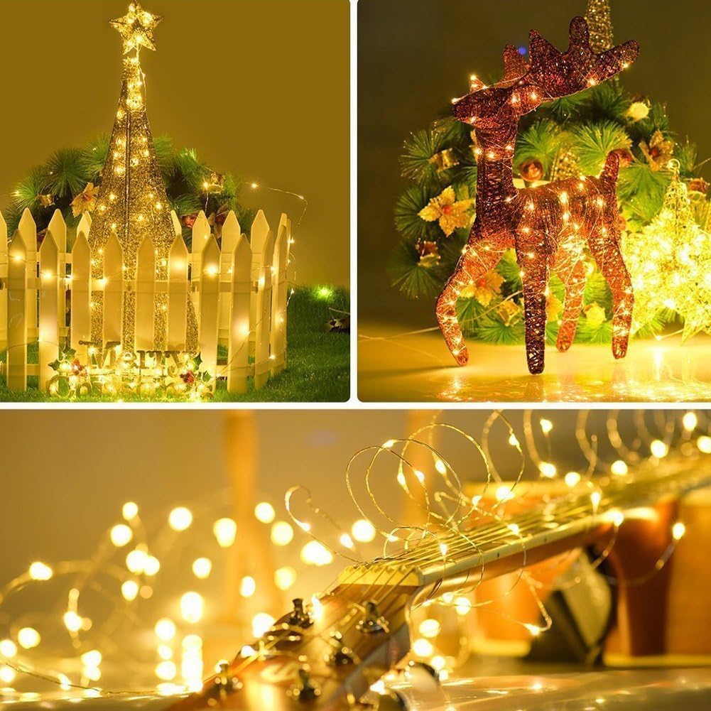 20M 200 LED Fairy String Lights – USB. Remote. 8 Modes. Warm White