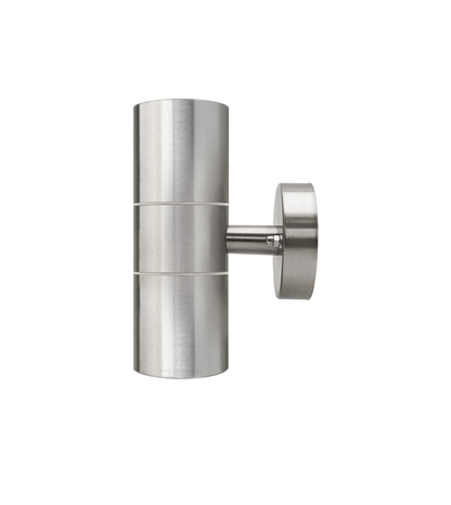 Modern Outdoor Up Down Wall Light – Stainless Steel. IP65 Waterproof. Mains Powered Exterior Sconce for Porch. Patio. or Garage