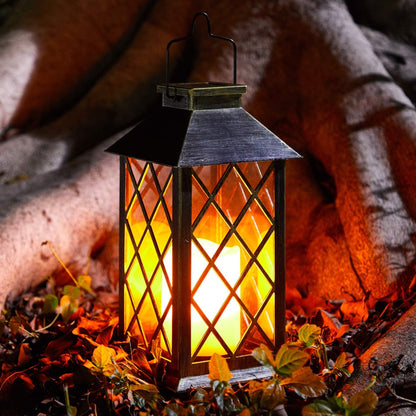 Solar Lanterns for The Garden – Moroccan-Style Flickering Outdoor Lights. Auto On/Off. Waterproof IP44. Warm White LED