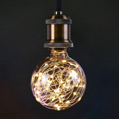 G95 LED Globe Fairy Light Bulb. E27 Edison Decorative Bulb [2 Pack]