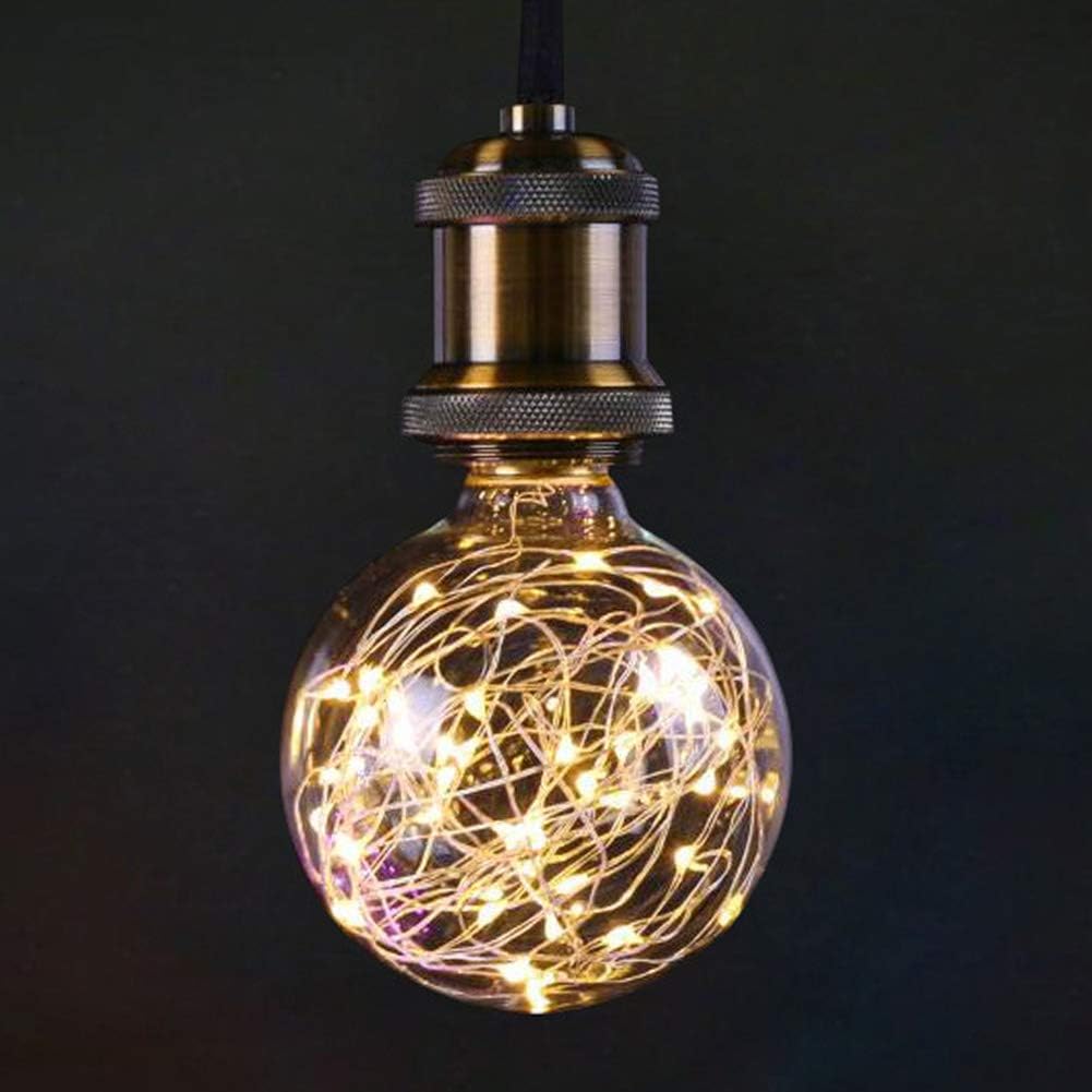G95 LED Globe Fairy Light Bulb. E27 Edison Decorative Bulb [2 Pack]