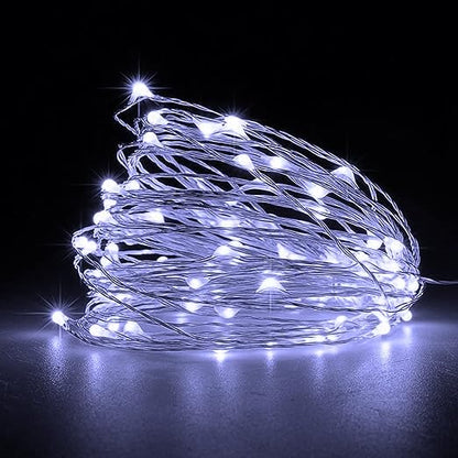 50 LED Battery Fairy Lights – Warm White Copper Wire