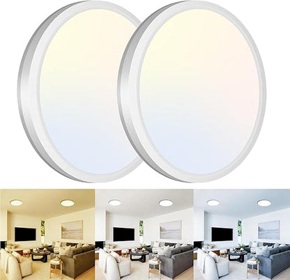 15W Flush Mount LED Ceiling Light – Brushed Nickel. 3 CCT