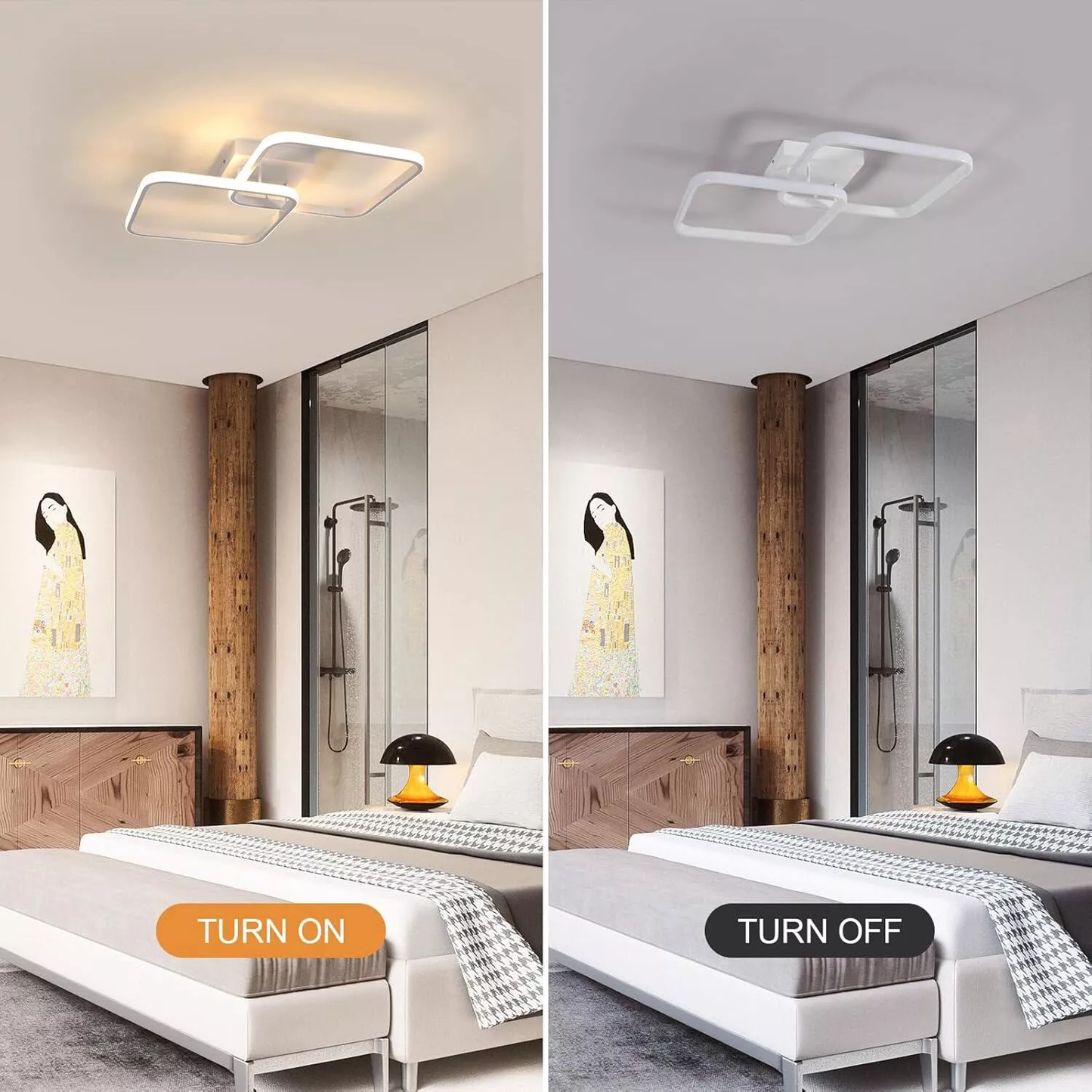 50W Dimmable LED Ceiling Light with Remote Control – Modern Pendant Lamp for Living Room – 60cm. Adjustable Brightness & Color Temperature