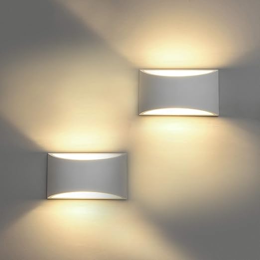 Modern White Plaster LED Wall Light – 7W G9 Bulb Included