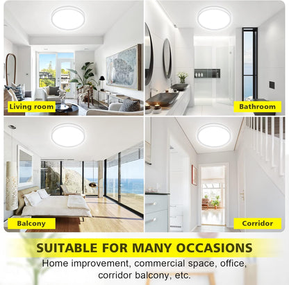 24W LED Ceiling Light – 5000K Daylight. IP44 Waterproof. 2200LM. Ø28.5cm