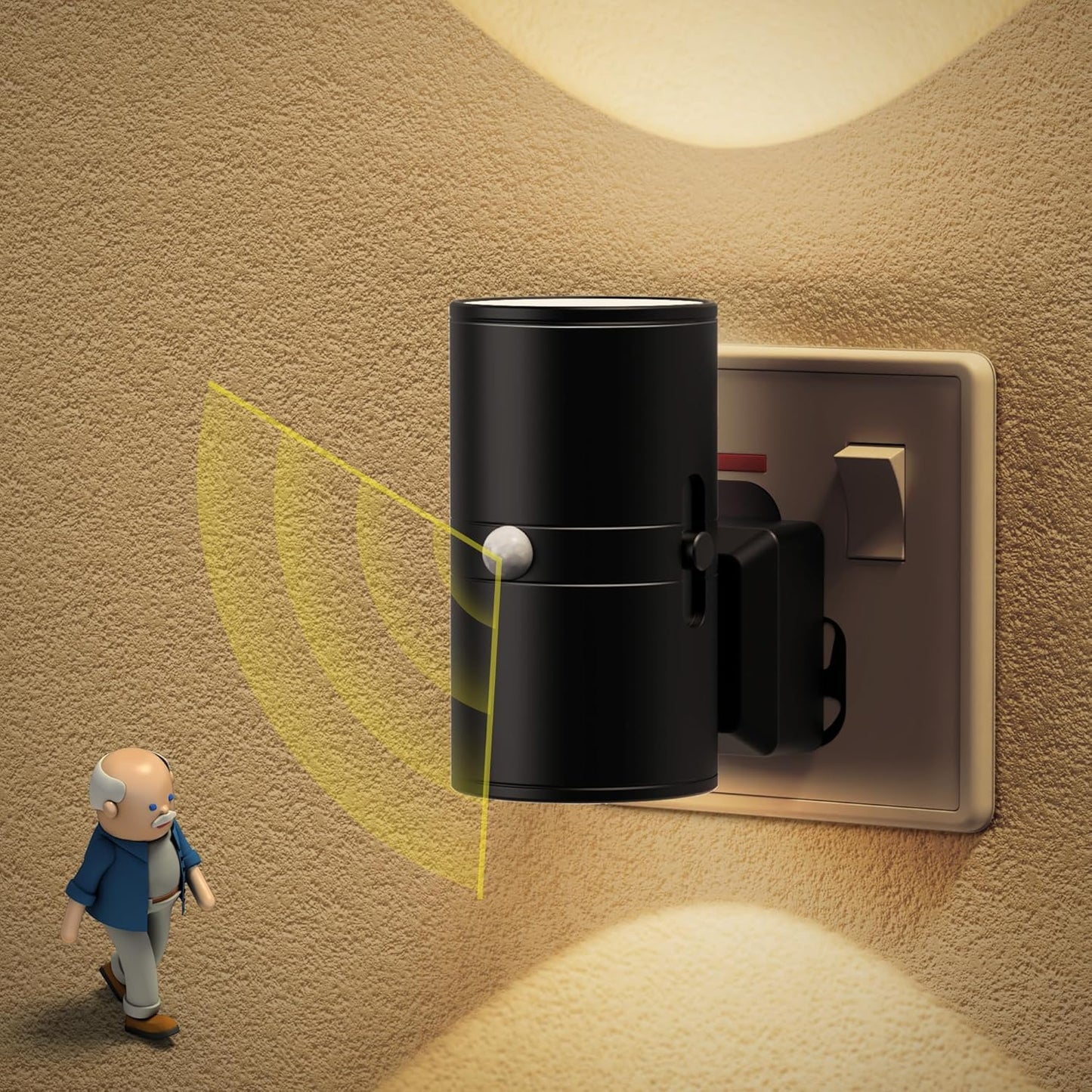 Dimmable Plug-in Motion Sensor Night Light. 3000K
